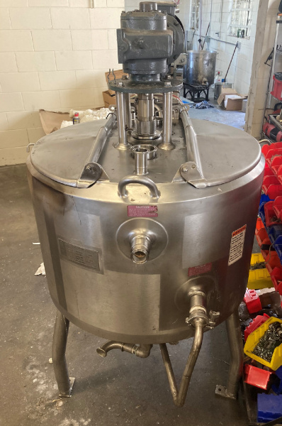60 gallon stainless steel sanitary jacketed mixing kettle with sweep agitation